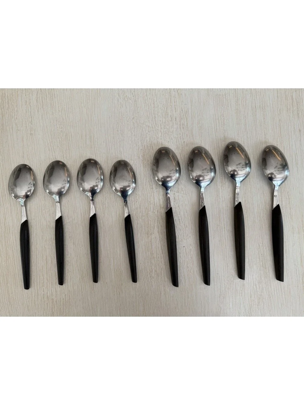 MCM Eldan Stainless Spoons Set Of 8 ELD2 Black Faux Wood – Japan